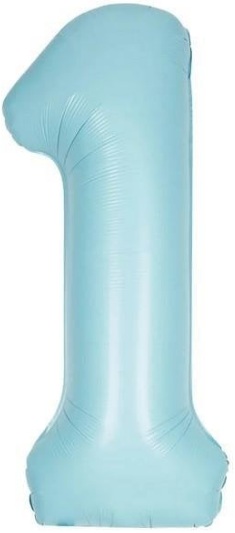 1 - RAKAM 16 İNC RETRO MAVİ RENK BALON 36 CM