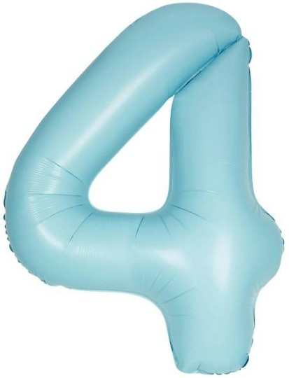 4 - RAKAM 16 İNC RETRO MAVİ RENK BALON 36 CM