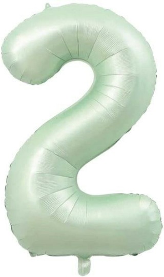 2 - RAKAM 16 İNC RETRO YEŞİL RENK BALON 36 CM