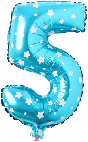 5 - RAKAM 16 İNC MAVİ RENK BALON 36 CM