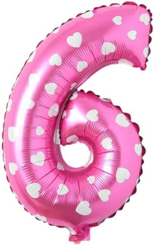 6 - RAKAM 16 İNC PEMBE RENK BALON 36 CM balon