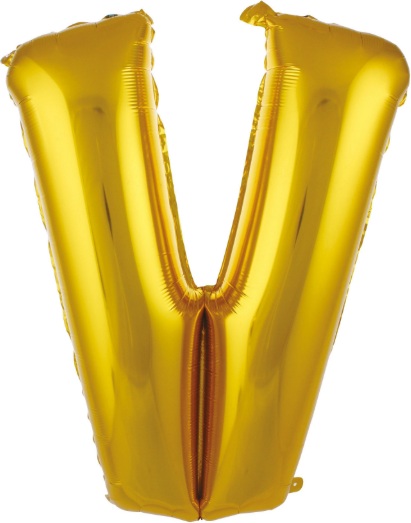 V - HARF 16 İNC GOLD RENK BALON 36 CM