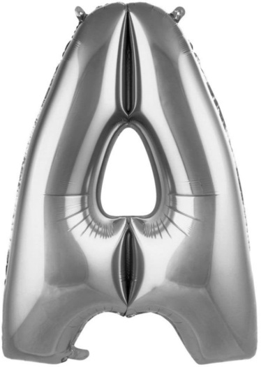 A - HARF 16 İNC GÜMÜŞ RENK BALON 36 CM