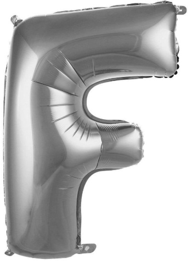F - HARF 16 İNC GÜMÜŞ RENK BALON 36 CM
