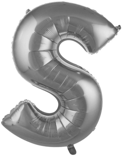 S - HARF 16 İNC GÜMÜŞ RENK BALON 36 CM