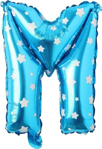 M - HARF 16 İNC MAVİ RENK BALON 36 CM