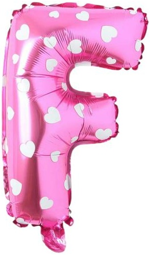 F - HARF 16 İNC PEMBE RENK BALON 36 CM