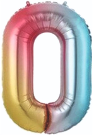 0 - RAKAM 34 İNC GÖKKUŞAĞI RENK BALON 76 CM