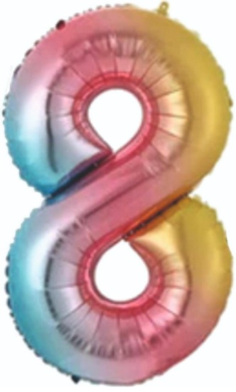 8 - RAKAM 34 İNC GÖKKUŞAĞI RENK BALON 76 CM