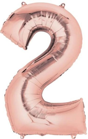 2 - RAKAM 34 İNC ROSEGOLD RENK BALON 76 CM