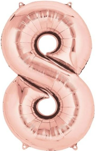 8 - RAKAM 34 İNC ROSEGOLD RENK BALON 76 CM