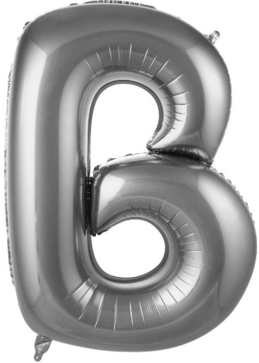 B - HARF 34 İNC GÜMÜŞ RENK BALON 76 CM