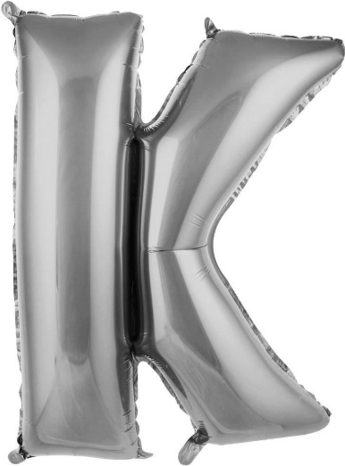 K - HARF 34 İNC GÜMÜŞ RENK BALON 76 CM