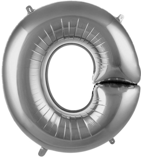O - HARF 34 İNC GÜMÜŞ RENK BALON 76 CM