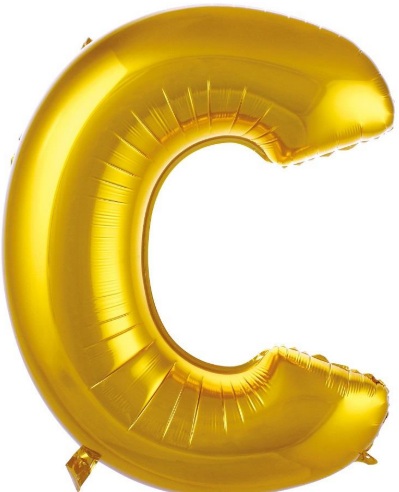 C - HARF 34 İNC GOLD RENK BALON 76 CM