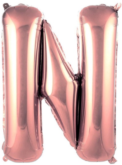 N - HARF 40 İNC ROSEGOLD RENK BALON 100 CM balon siparişi